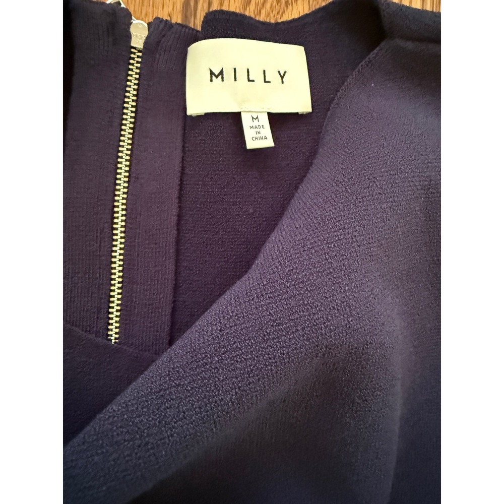 Milly Navy‎ Black Colorblock Bandage Bodycon Sheath Dress Exposed Zip - Picture 3 of 4